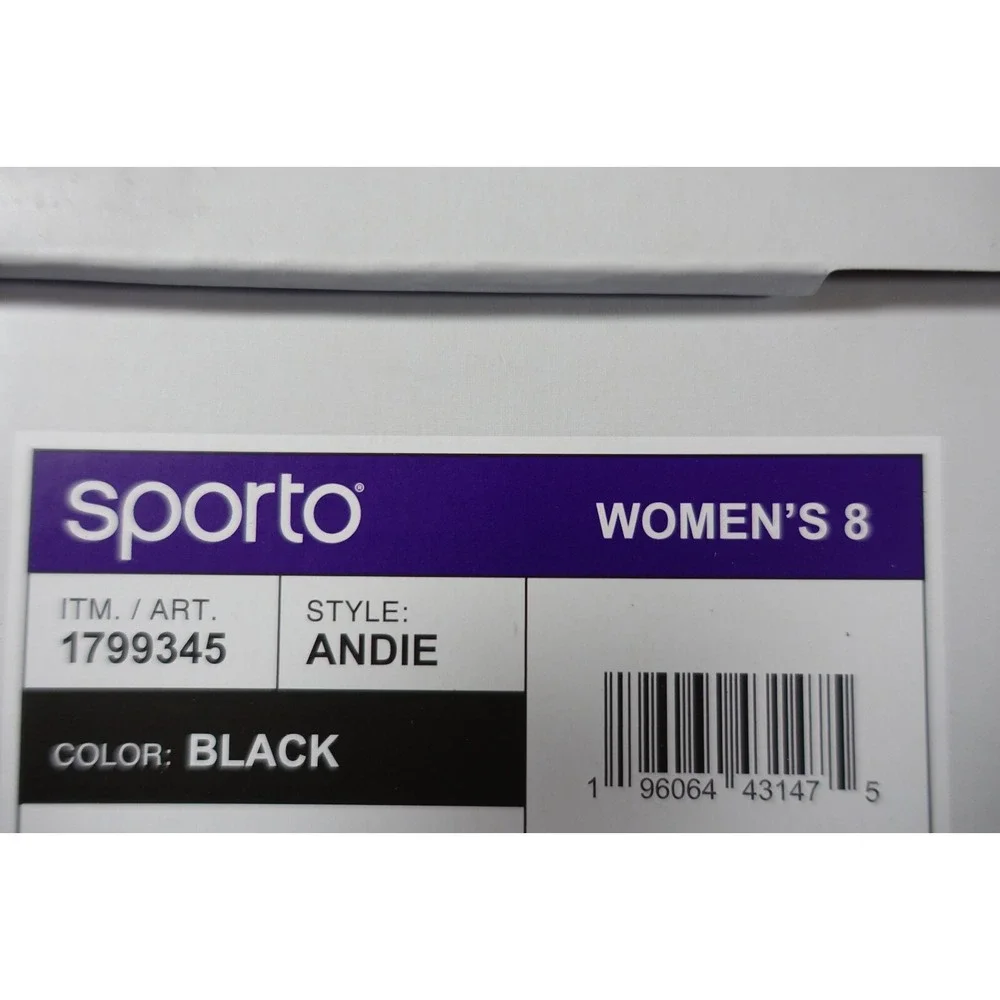 Sporto Andie Duck Boots Women 8 Black Water Repellant Lightweight Pull Tab